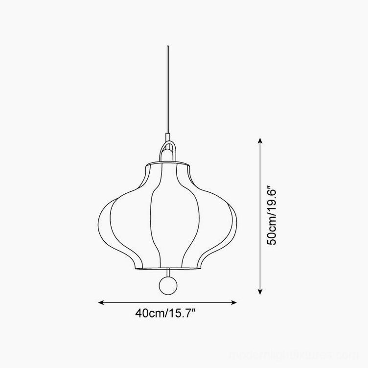 Technical drawing specifications Soli fabric pendant lamp dimensions sizing