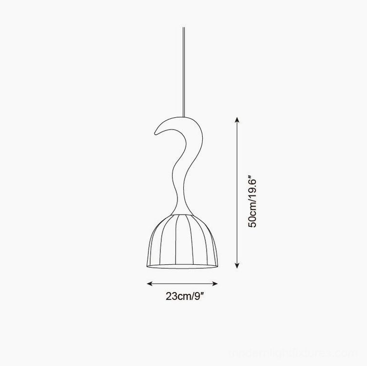 Solia Model B compact pendant lamp technical drawing, 50cm height design blueprint