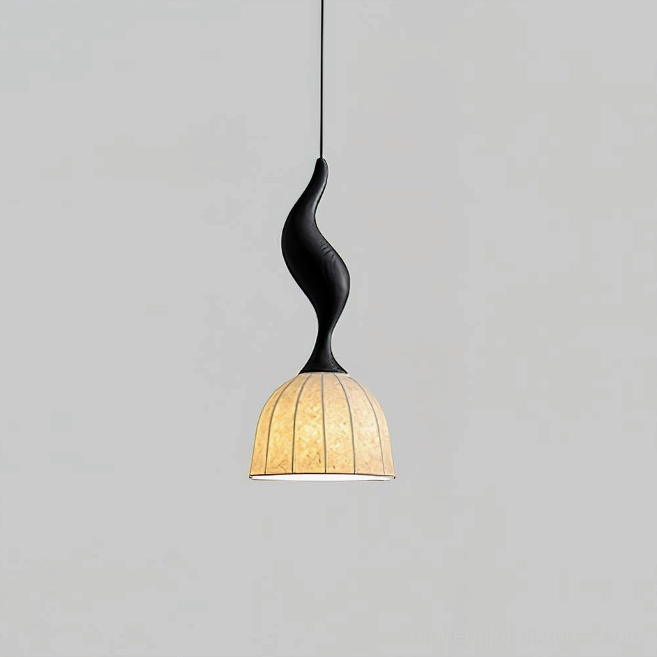 Solia pendant light Model C black finish, 52cm height single head configuration