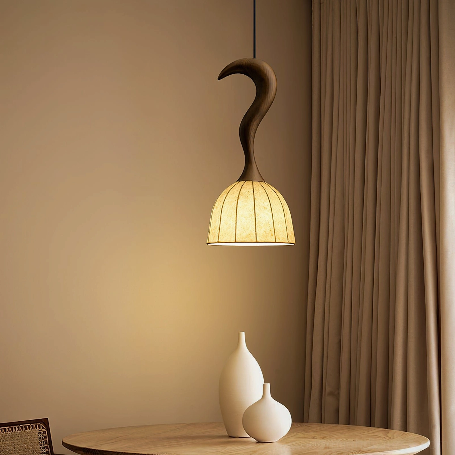 Solia pendant light bedroom reading nook ambient illumination, cozy space design