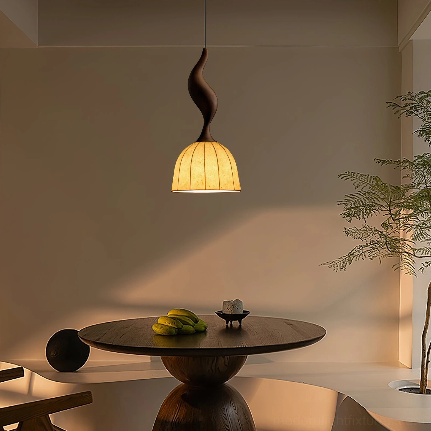 Solia pendant light in white finish, modern minimalist interior styling