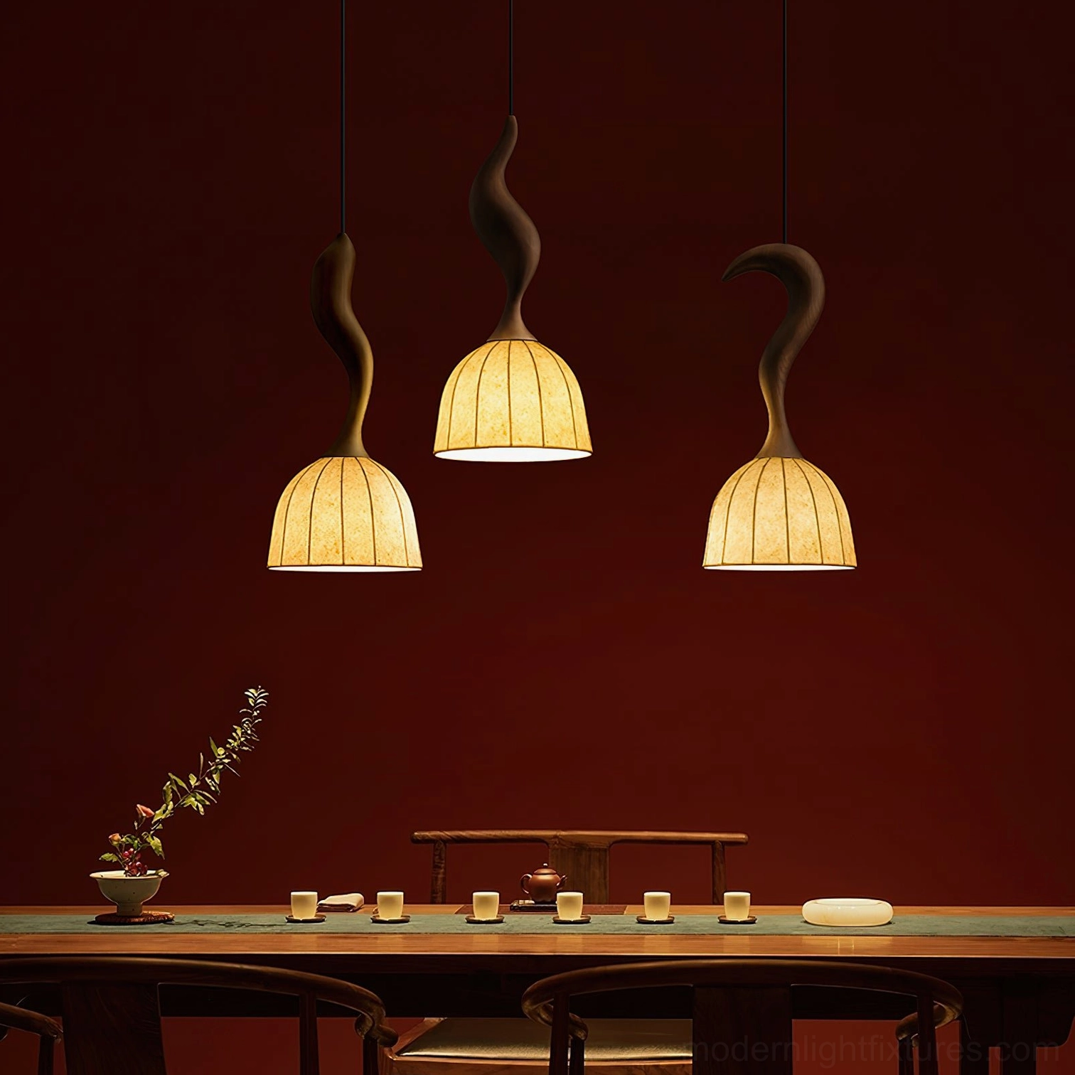 Solia wooden pendant fixture contemporary kitchen island lighting solution
