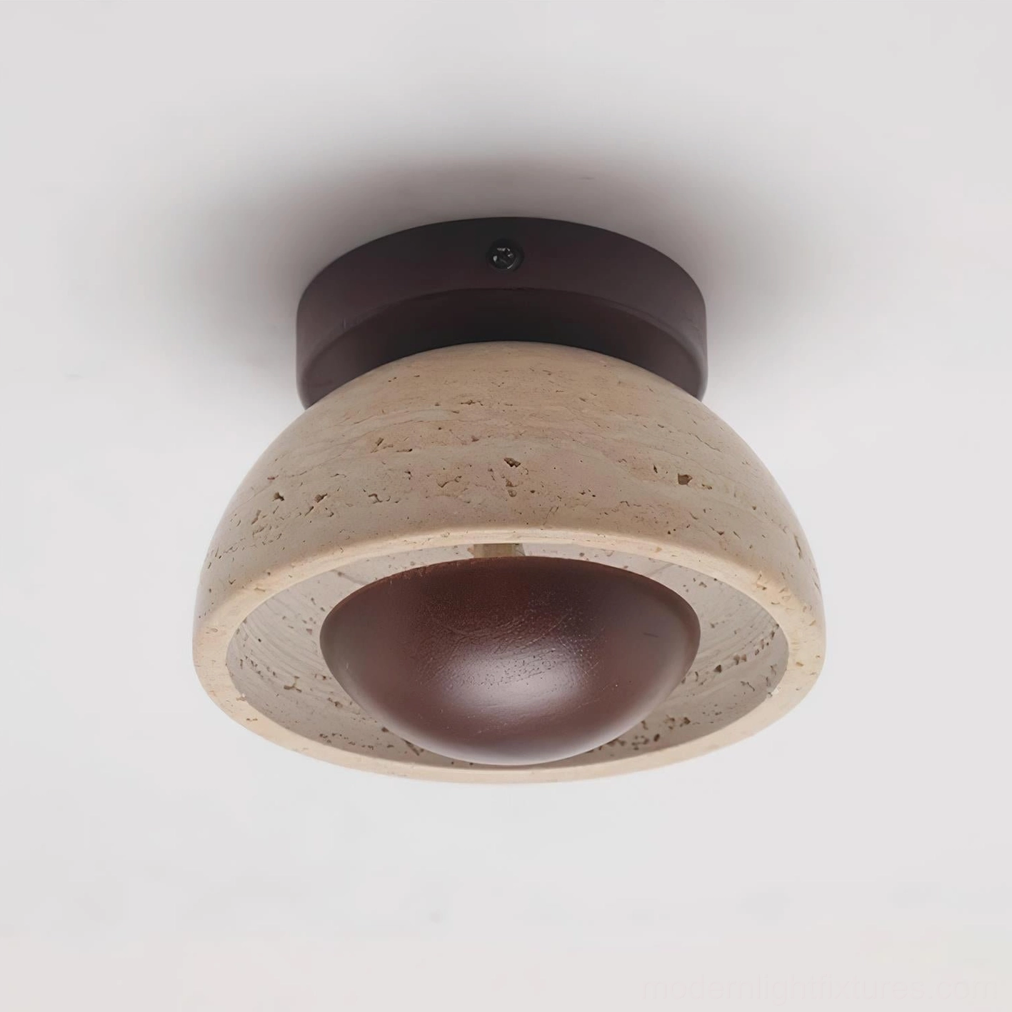 Model A travertine ceiling light 15cm diameter 11cm height larger ceiling fixture