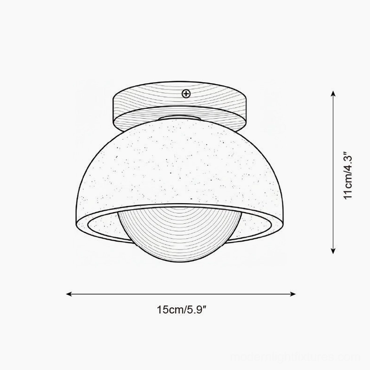 Solinor travertine ceiling light technical drawing model dimensions specifications