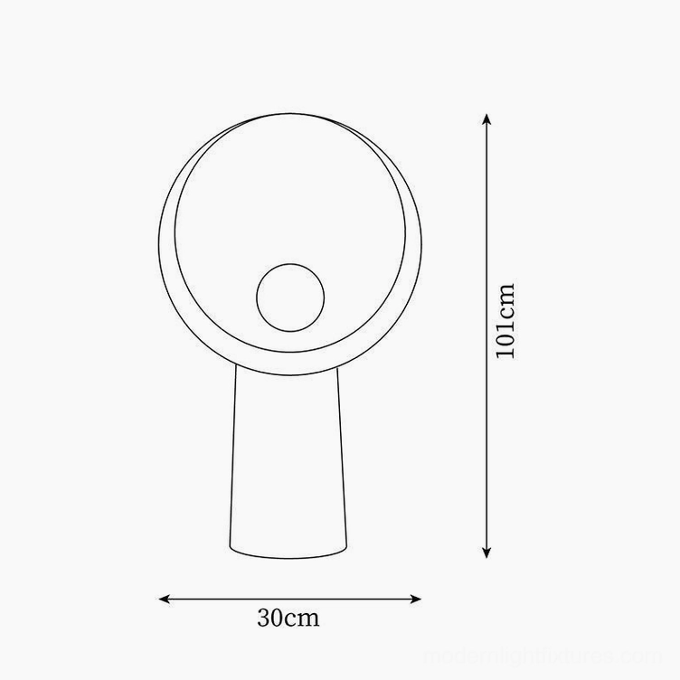 Soniah floor lamp 101cm technical specifications orthographic line drawing diagram