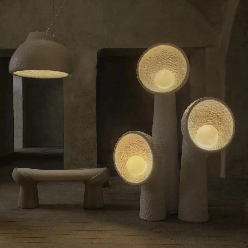 Soniah white floor lamp paired with contemporary furniture minimalist interior design