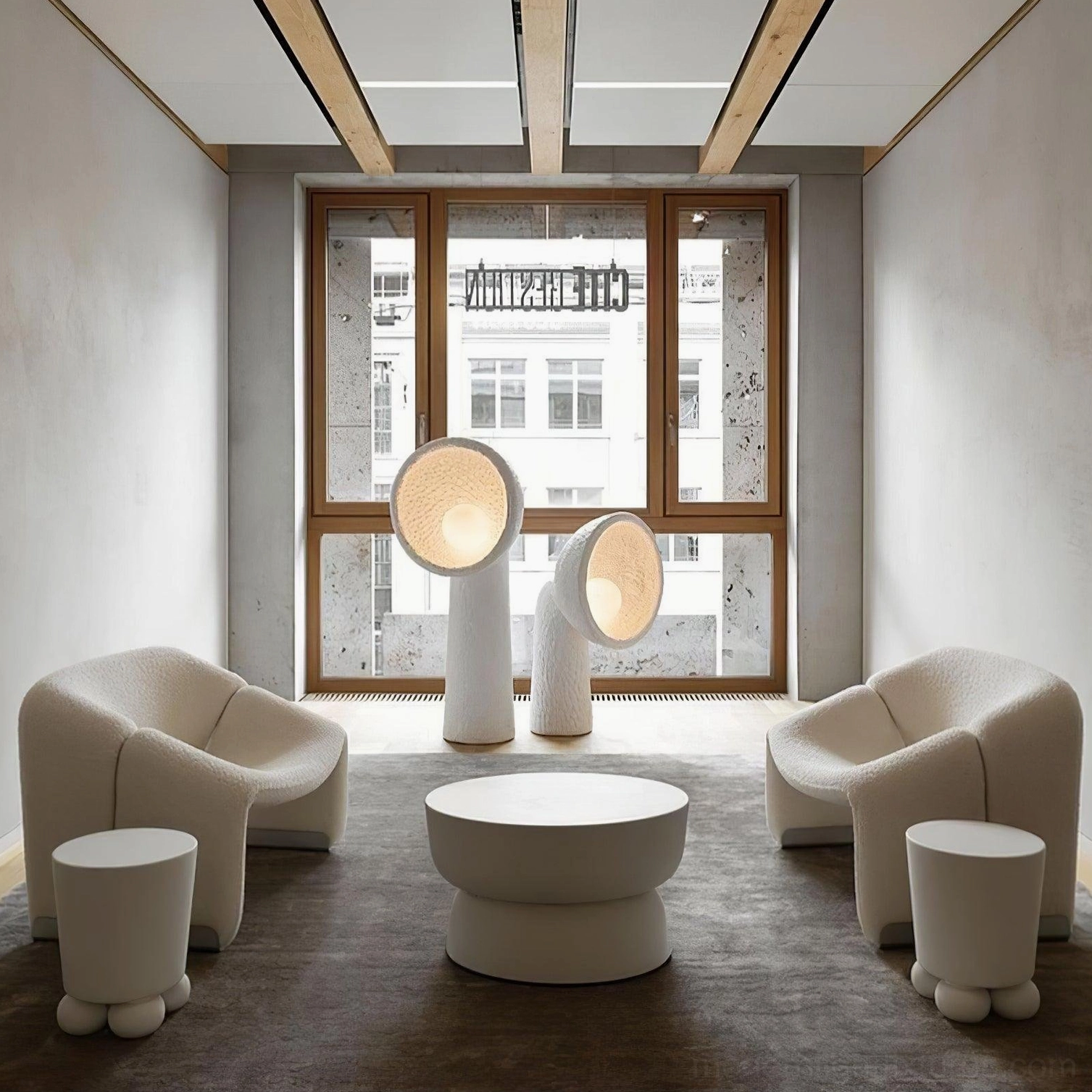 Soniah floor lamp interior design styling tips neutral off-white color palette