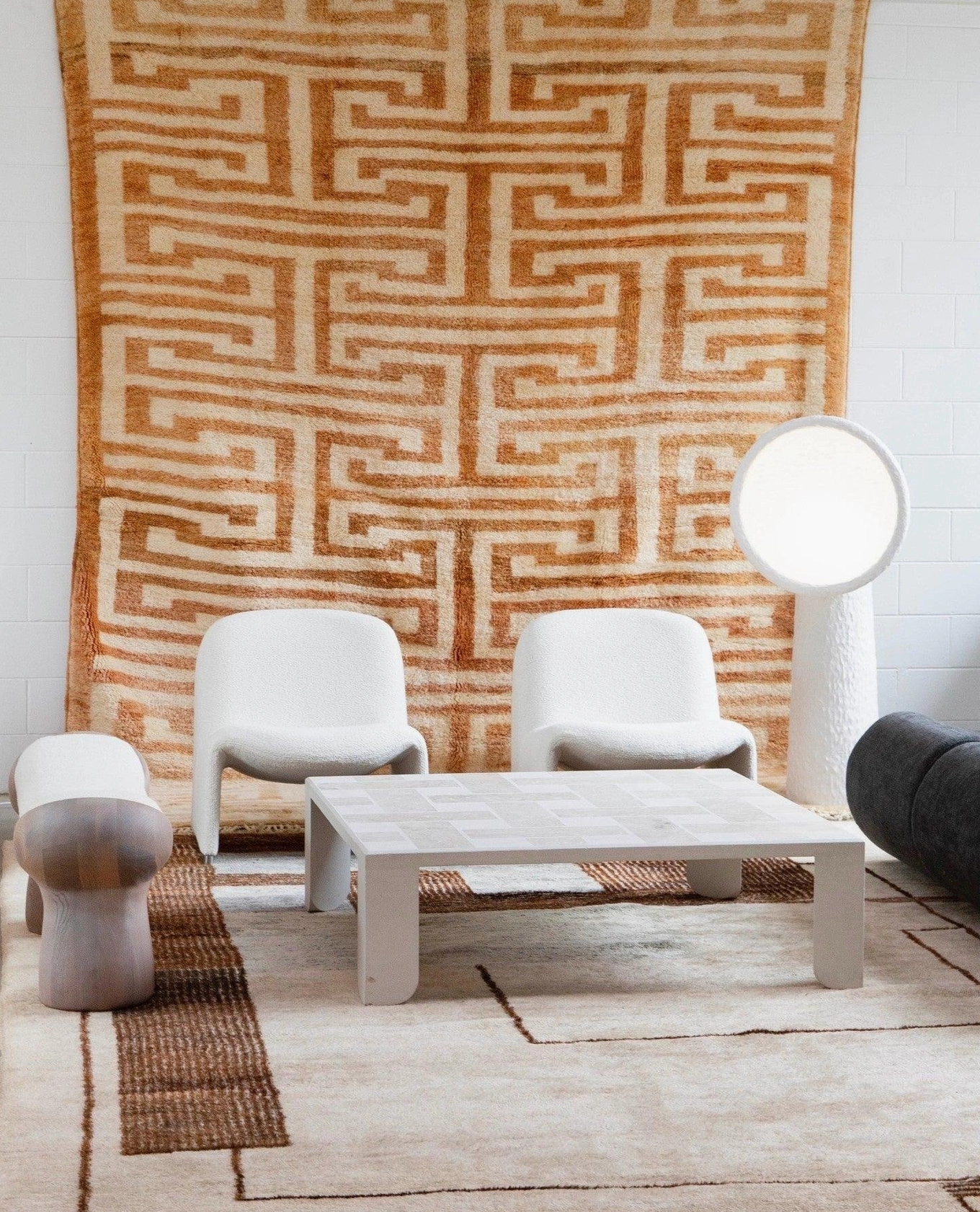 Soniah white sculptural lamp transitional interior design wabi-sabi japandi style