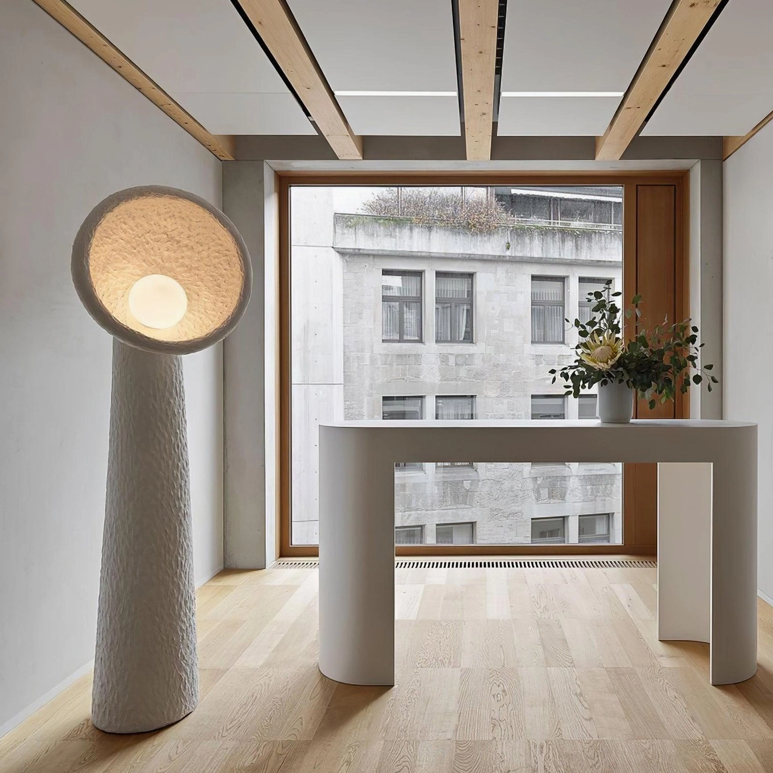 Soniah floor lamp diffused warm light no glare comfortable illumination ambient glow