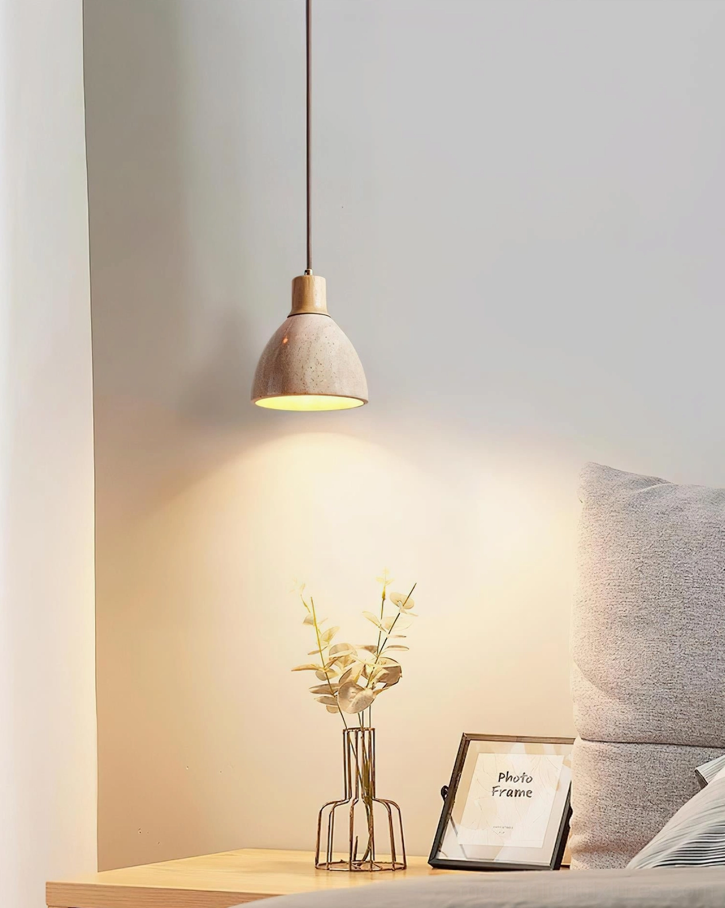 Soraya pendant light sloped ceiling compatible installation example