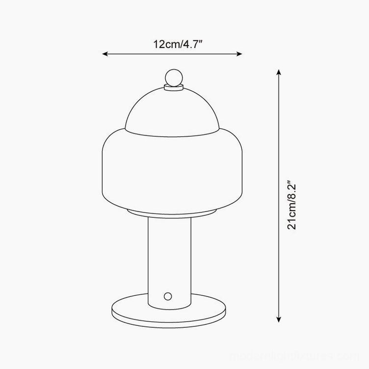 Soreli table lamp technical specifications and dimensions diagram 12cm width 21cm height