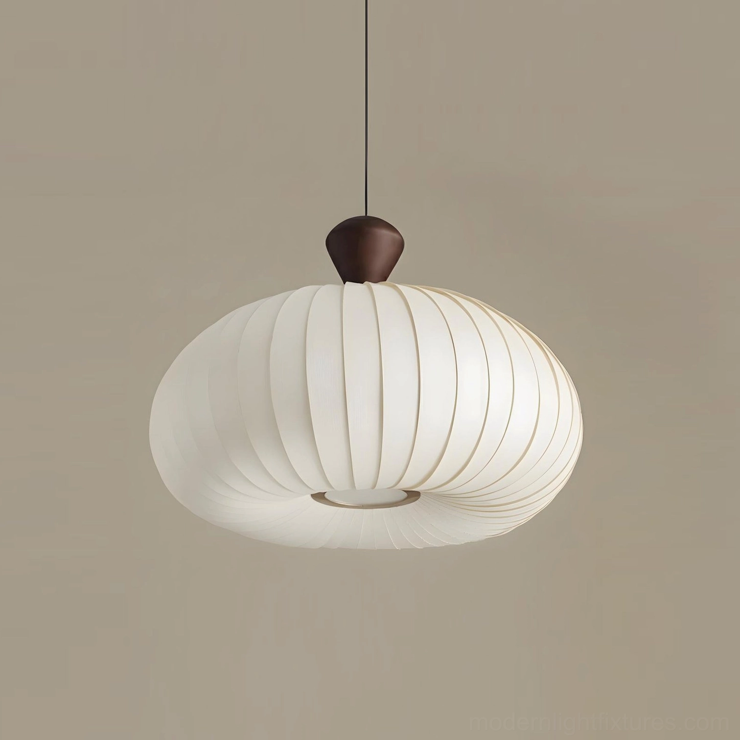 Medium size Sorella pendant lamp 40cm diameter displayed showing scale and proportions for dining areas
