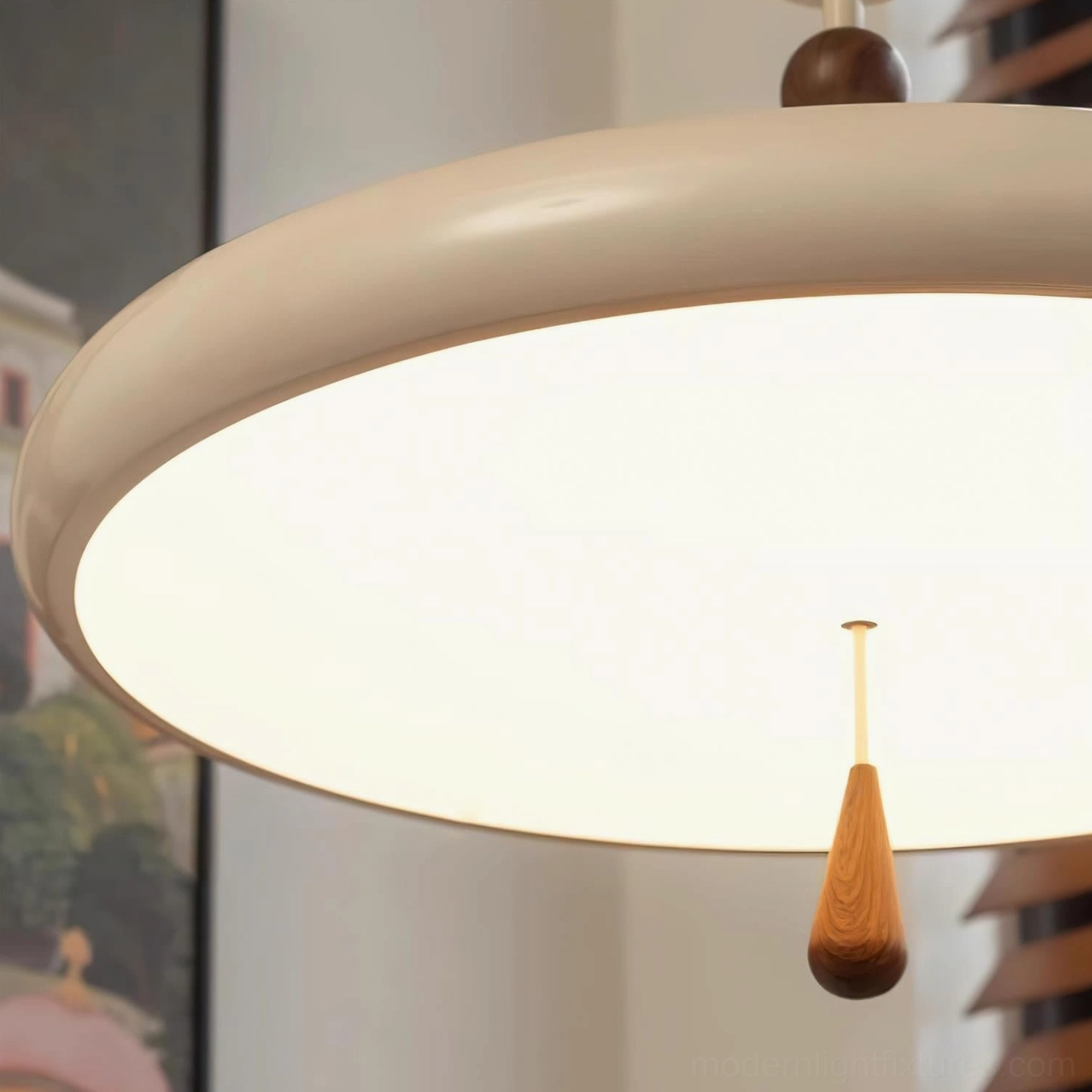 Spectrum Ring semi-flush ceiling light fixture architectural detail water transfer printed wood accent