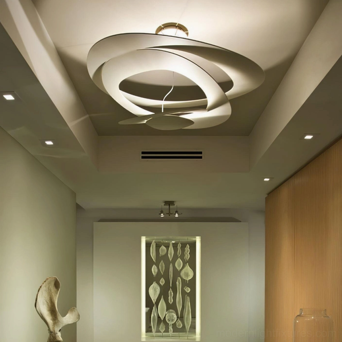 Spiral LED chandelier 50000-hour lifespan demonstration, durability and reliability showcase