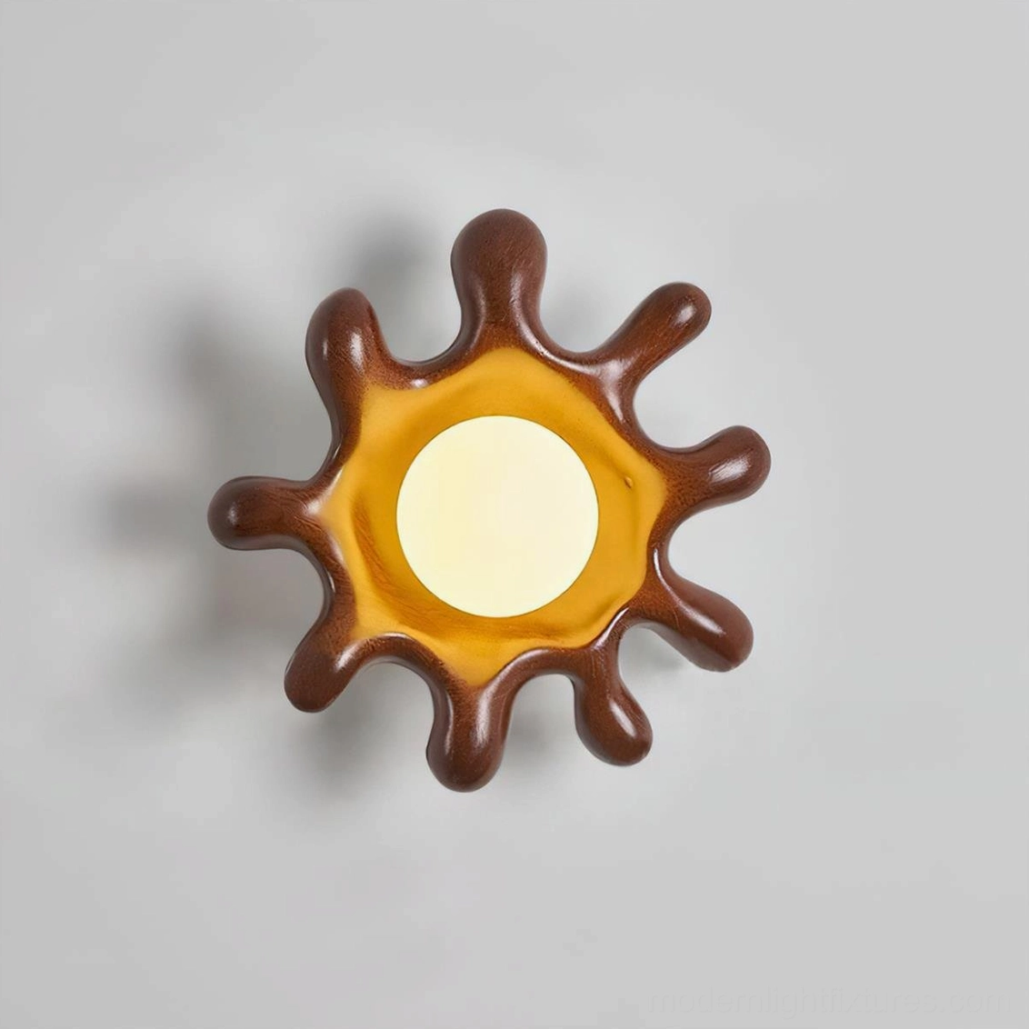 Splova brown finish organic wall sconce artistic light installation