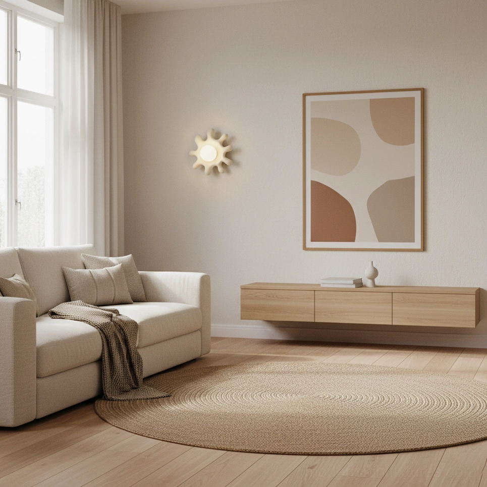 Splova modern wall sconce mounted in contemporary interior accent lighting