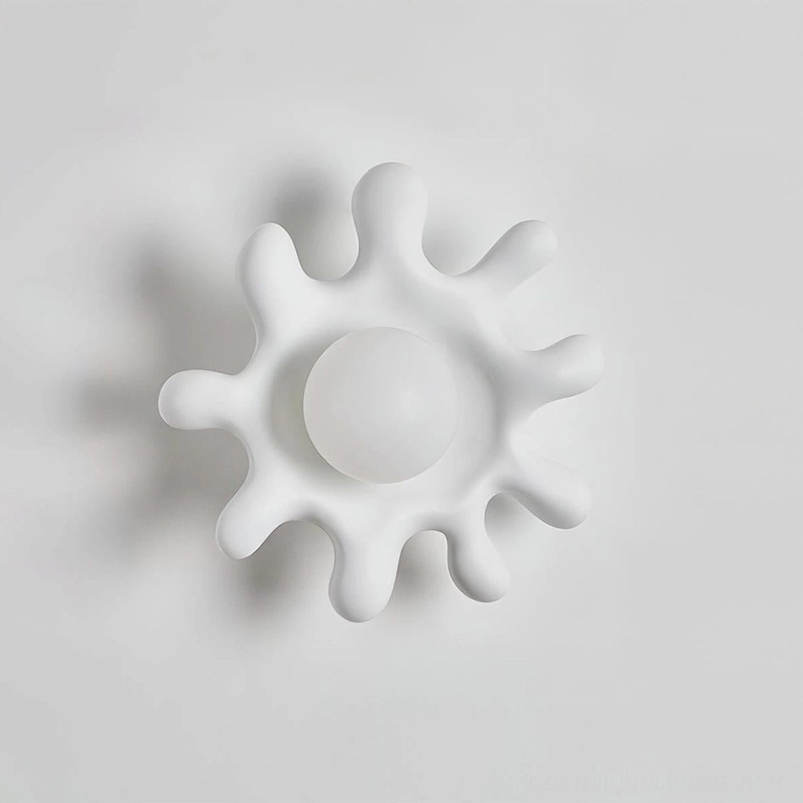 Splova white organic wall sconce sculptural design showcase