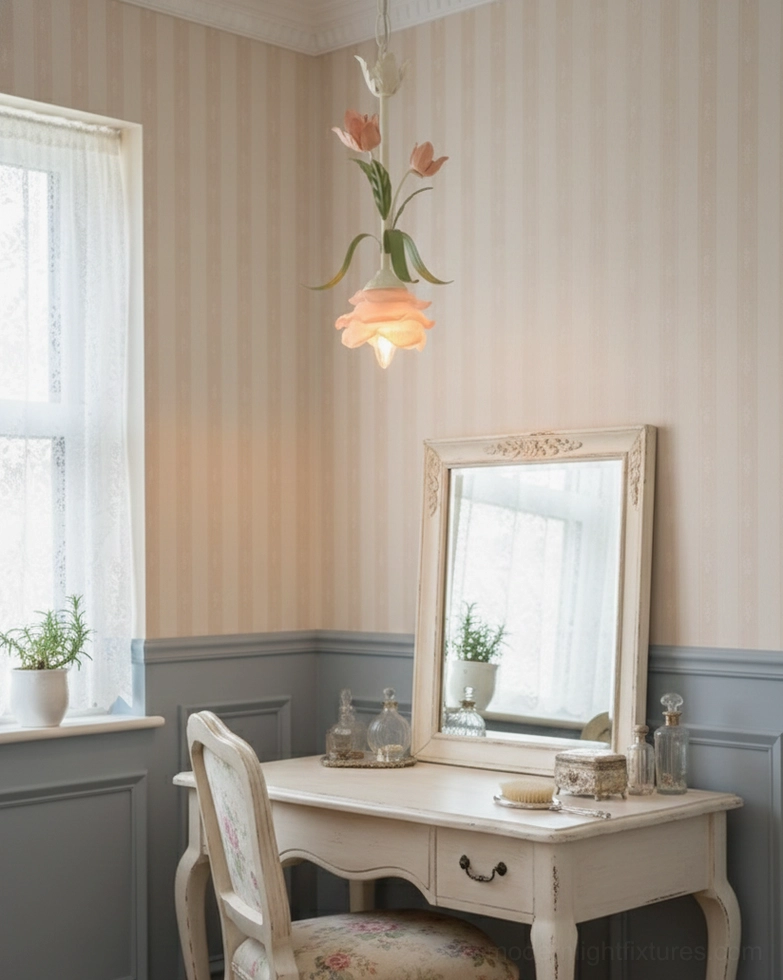 Springeau tulip pendant light fixture showing E14 E27 socket compatibility