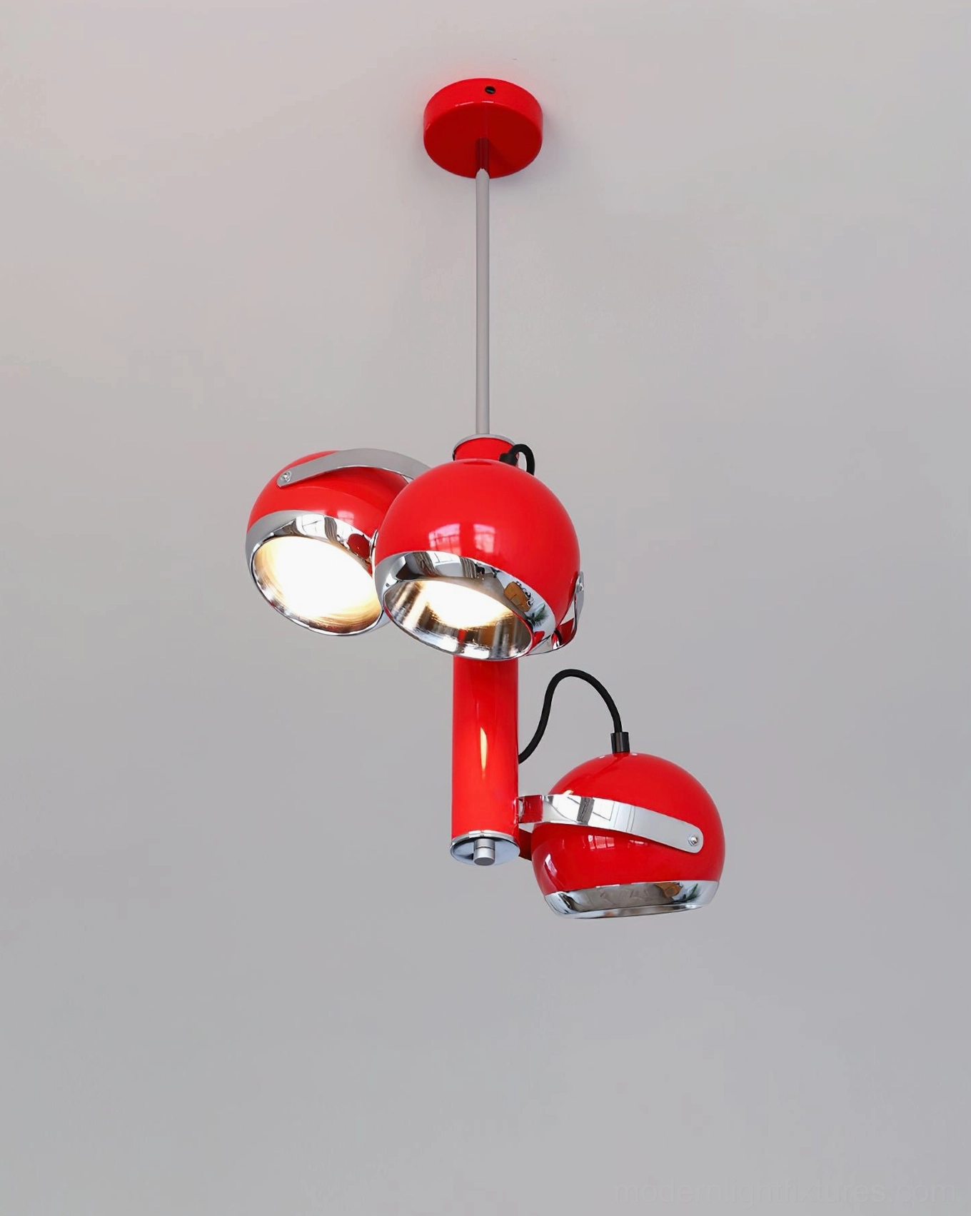 Sputnik atomic chandelier pendant showing scale and proportion in room setting