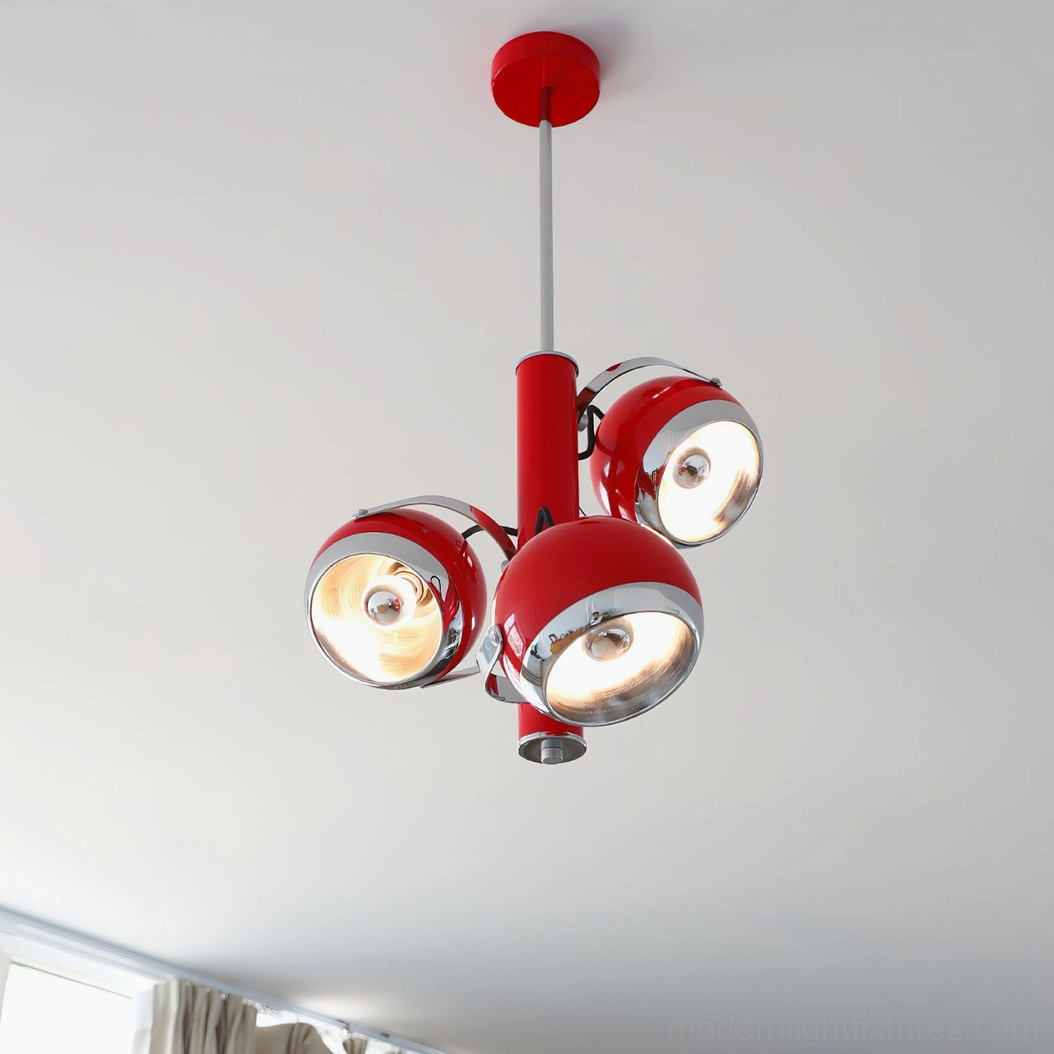 Mid-century Sputnik pendant lamp with dimmable feature compatibility for ambiance control