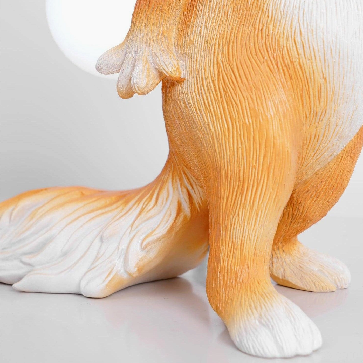 Brown squirrel resin table lamp variant, alternative color option for nature-inspired home decor