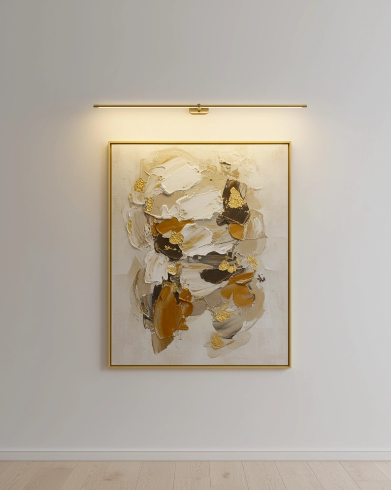 Stacked linear wall sconces creating architectural rhythm and visual layering on residential interior wall