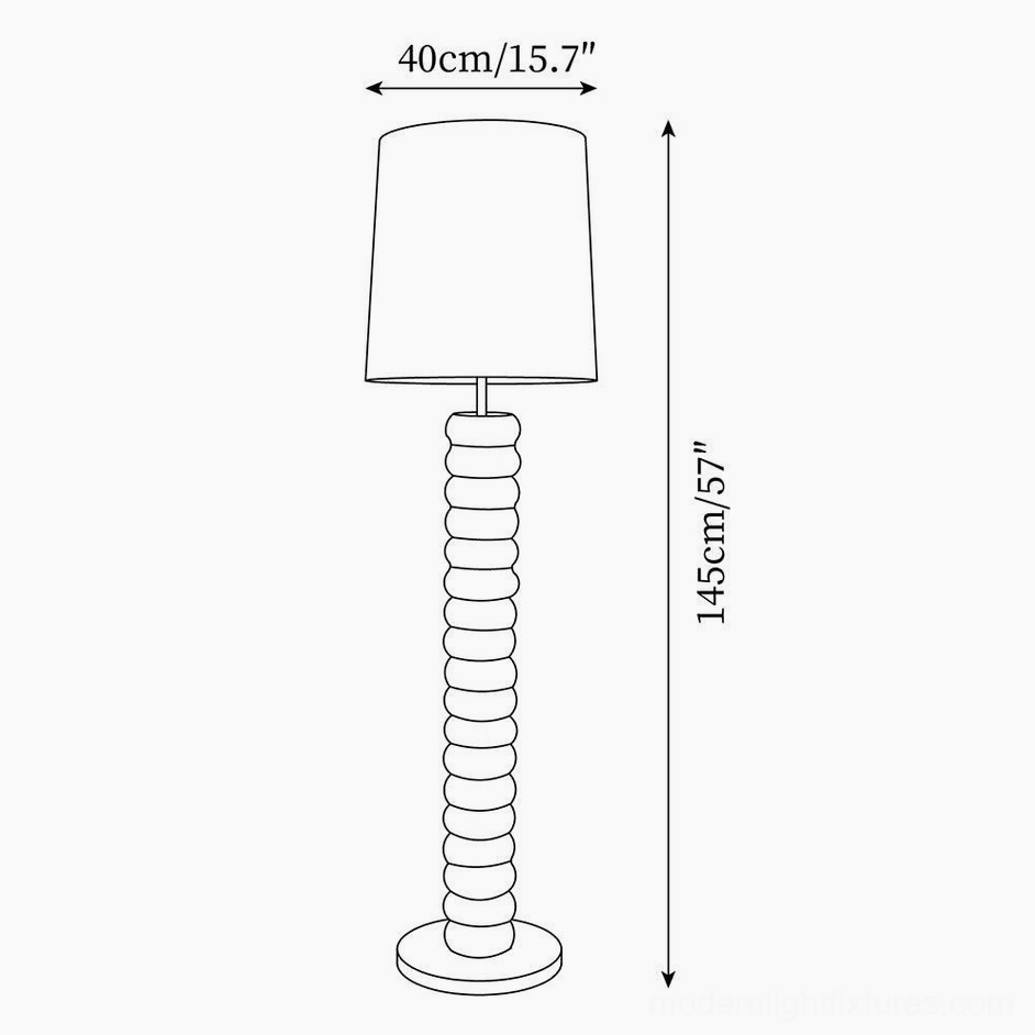 Floor lamp dimension schematic showing 145cm height and 40cm shade diameter specifications