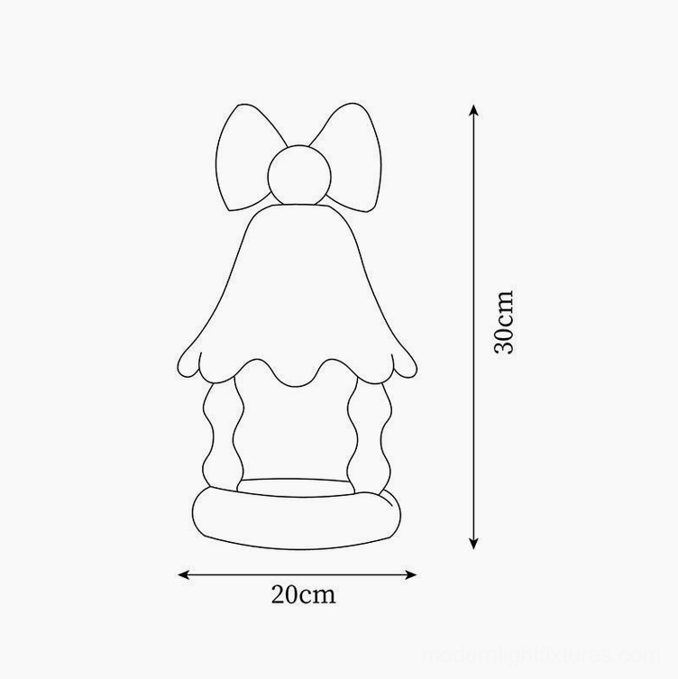 Stacy candle warmer lamp design sketch showing 30cm height and 20cm diameter specifications with dimensional line markings