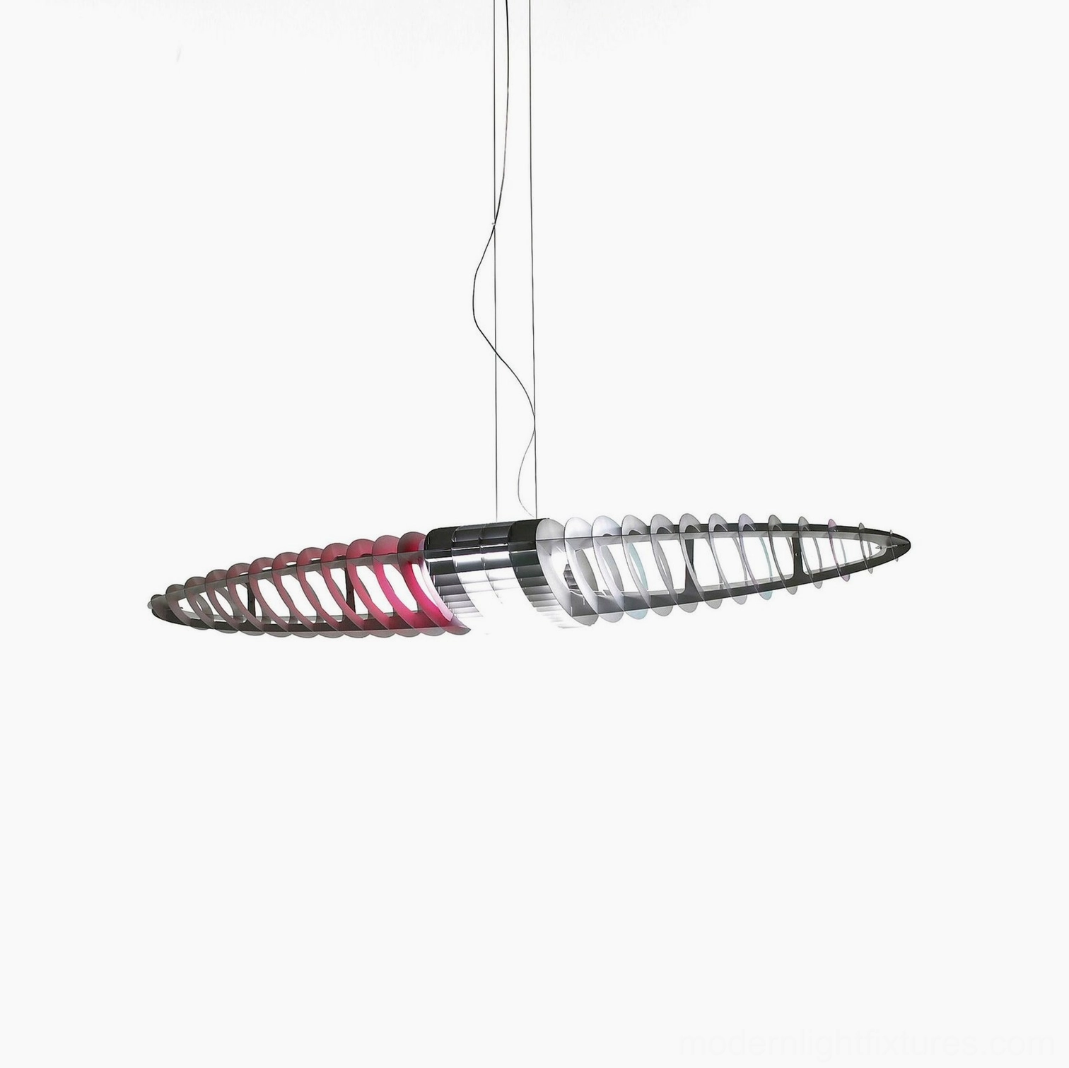 Star Ship modern pendant light with chrome finish in minimalist contemporary interior