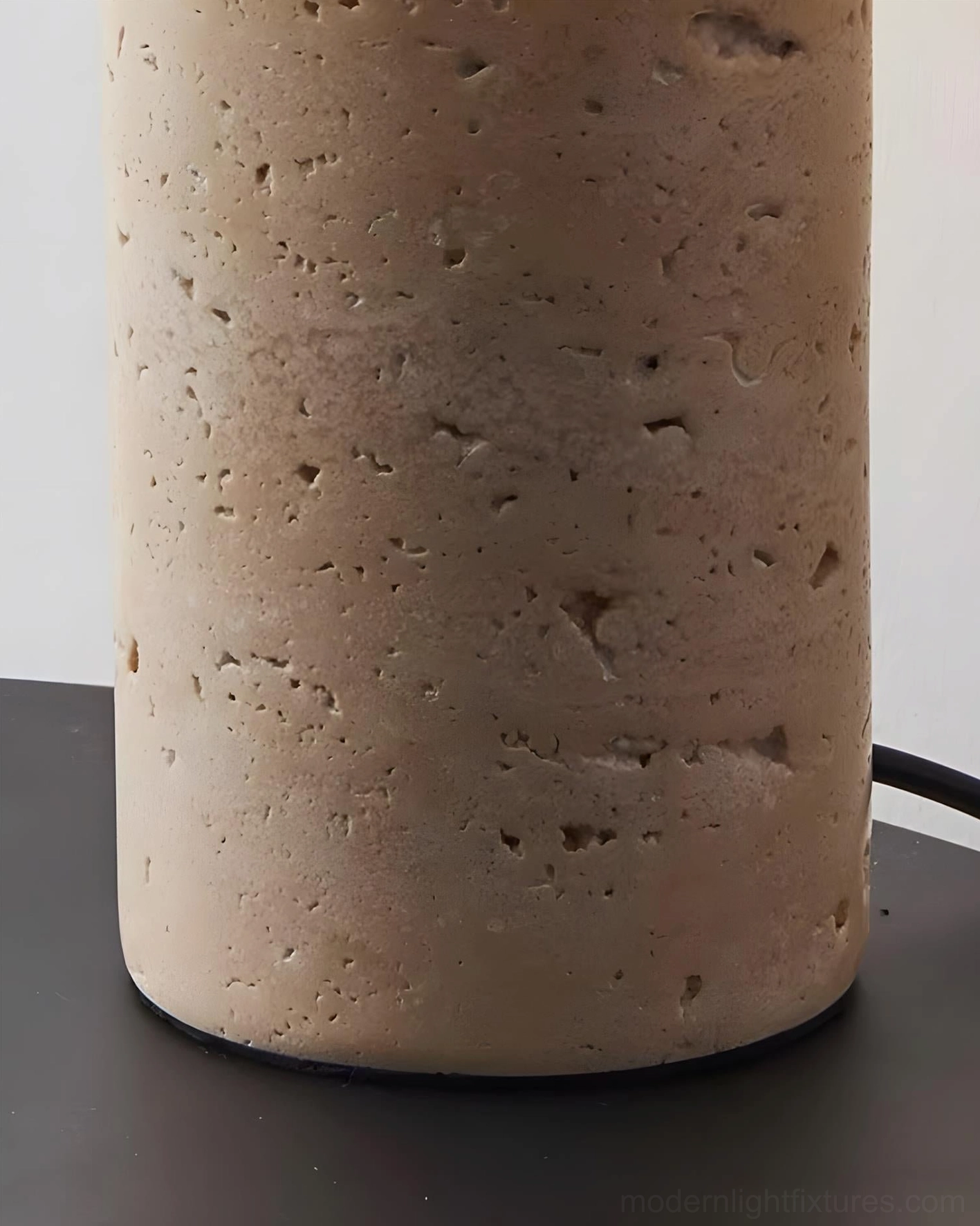 Stilla Orb travertine table lamp spherical orb base crystalline glass top ambient lighting