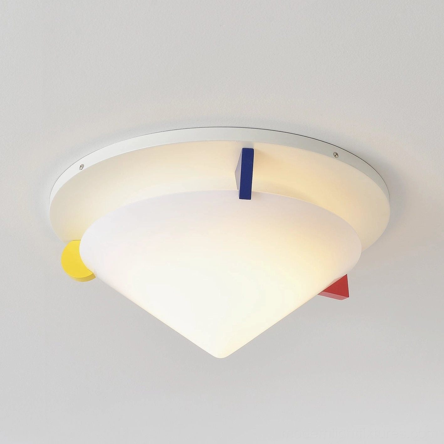 Stoja ceiling lamp flush mount installation showing hardwired professional mounting contemporary home interior lighting solution