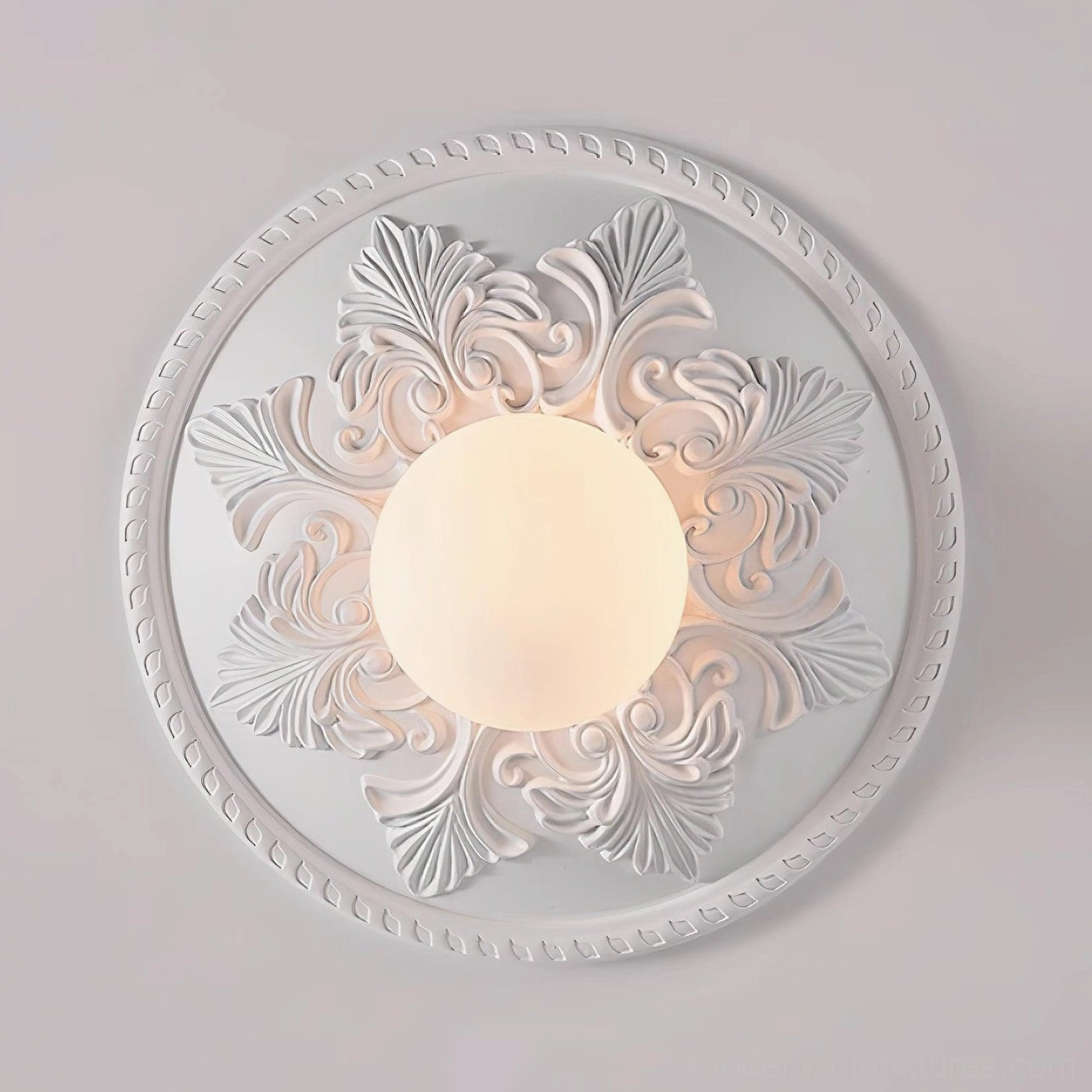 Suilven ceiling light fixture showing all finish color options white cream and combinations