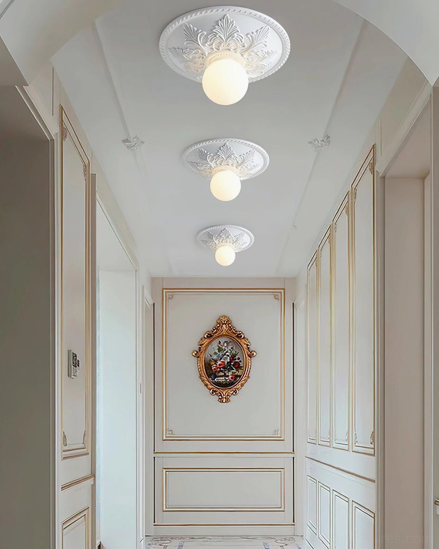 Suilven baroque ornate ceiling light with yellow and white color variation option