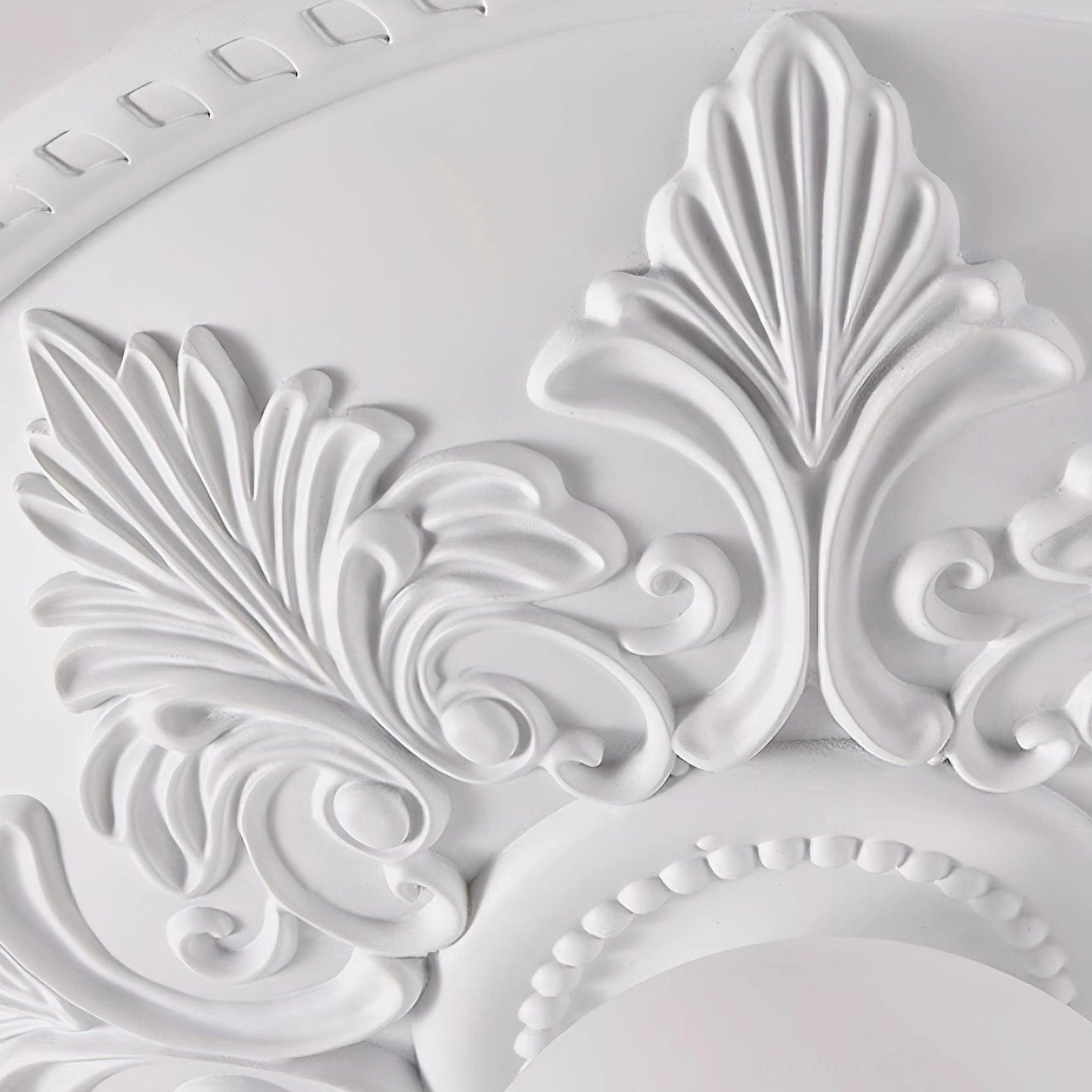 Suilven ornate ivory ceiling fixture with beaded perimeter detail and sophisticated finish