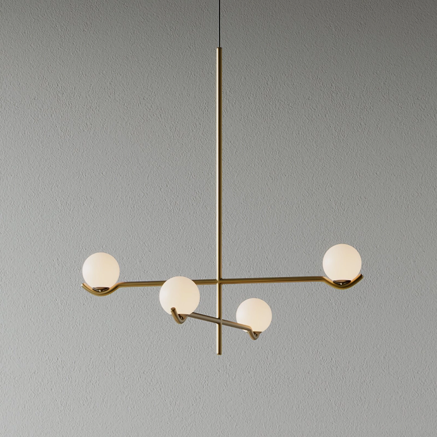Sullivan Sputnik Chandelier ceiling installation showing adjustable cable and hardwired mounting