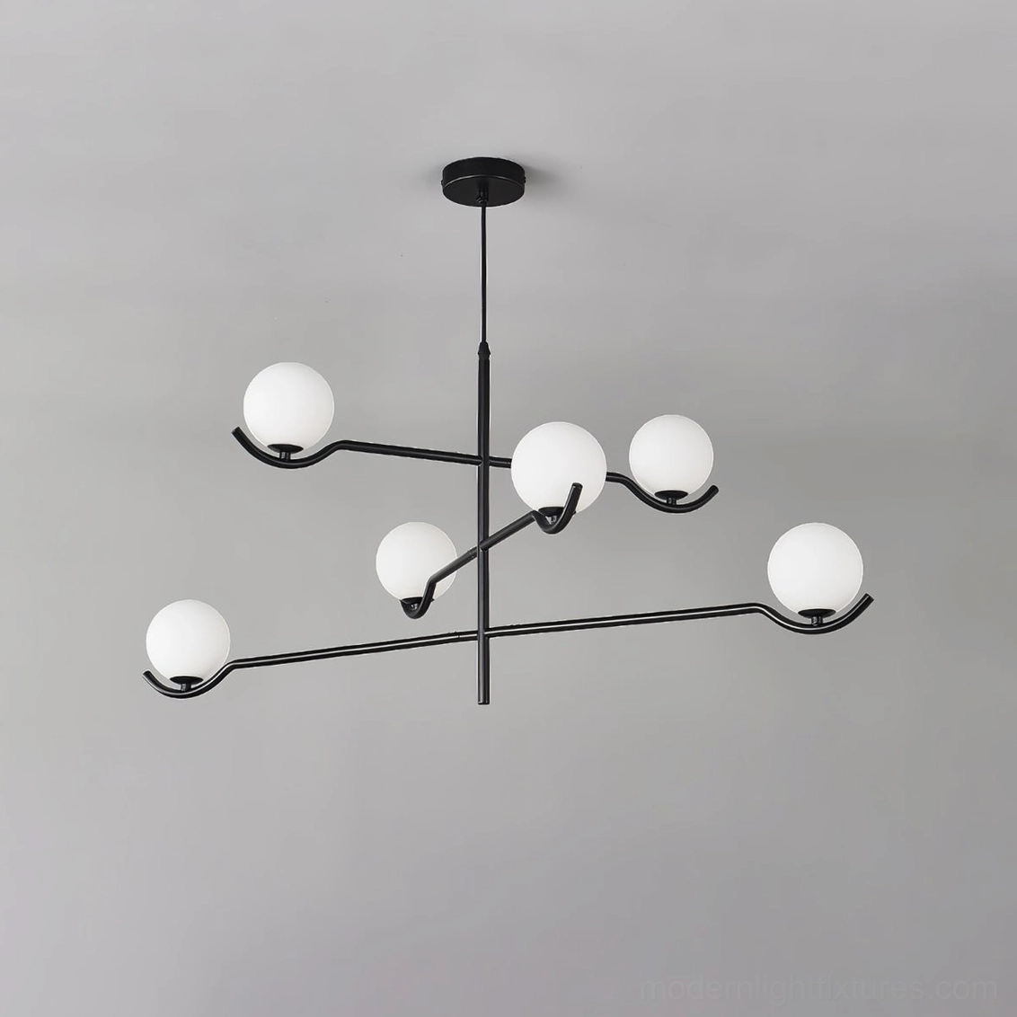 Contemporary pendant chandelier with dimmer-compatible design for customizable ambient lighting