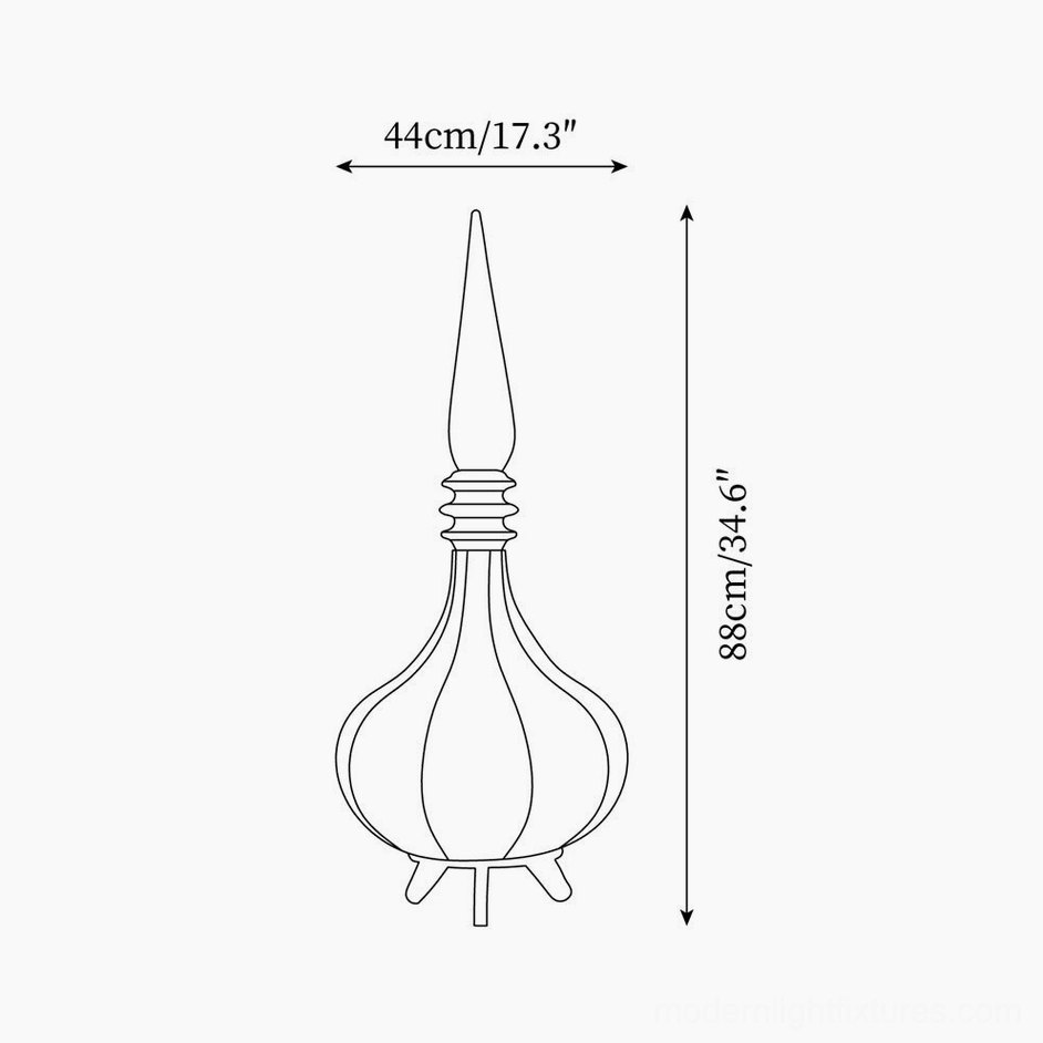 Technical drawing of Sultano single-tier floor lamp 88cm model with dimensions and specifications