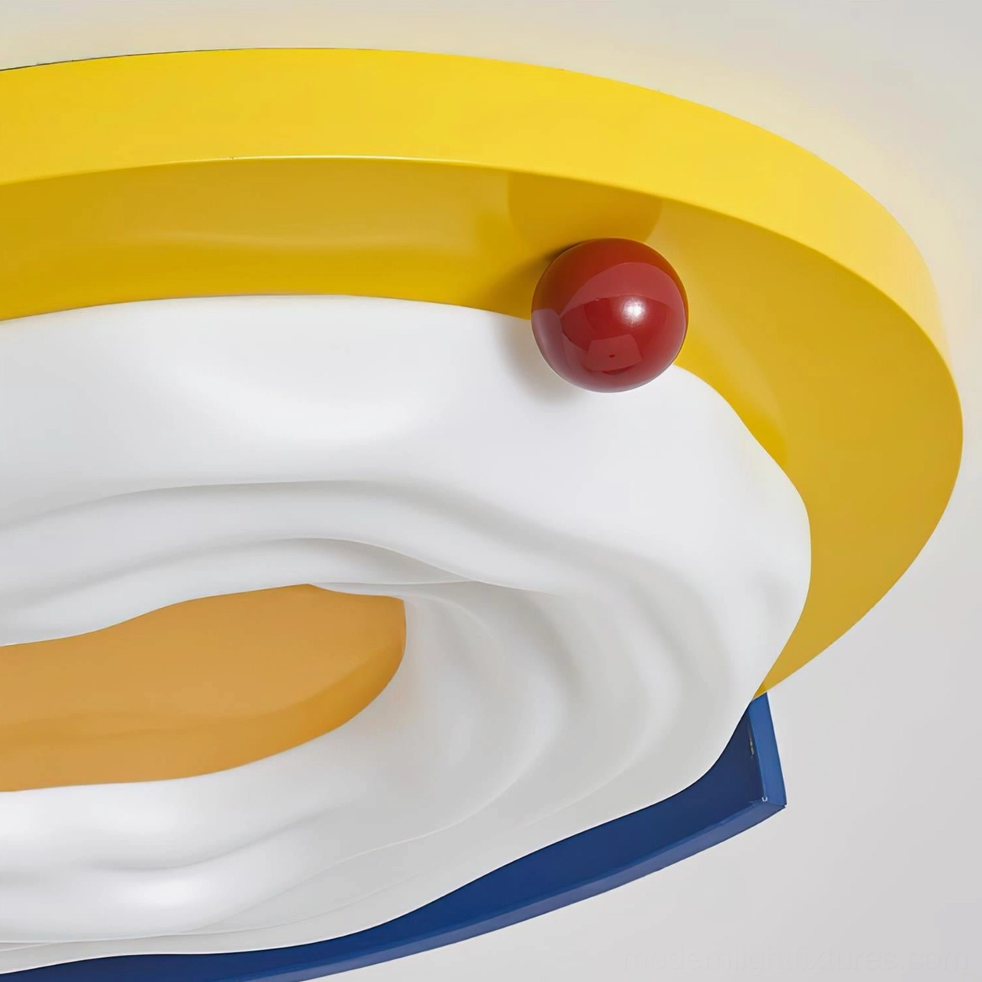Sunpetal playful modern ceiling light with integrated warm white LED and color-blocked frame artistic design