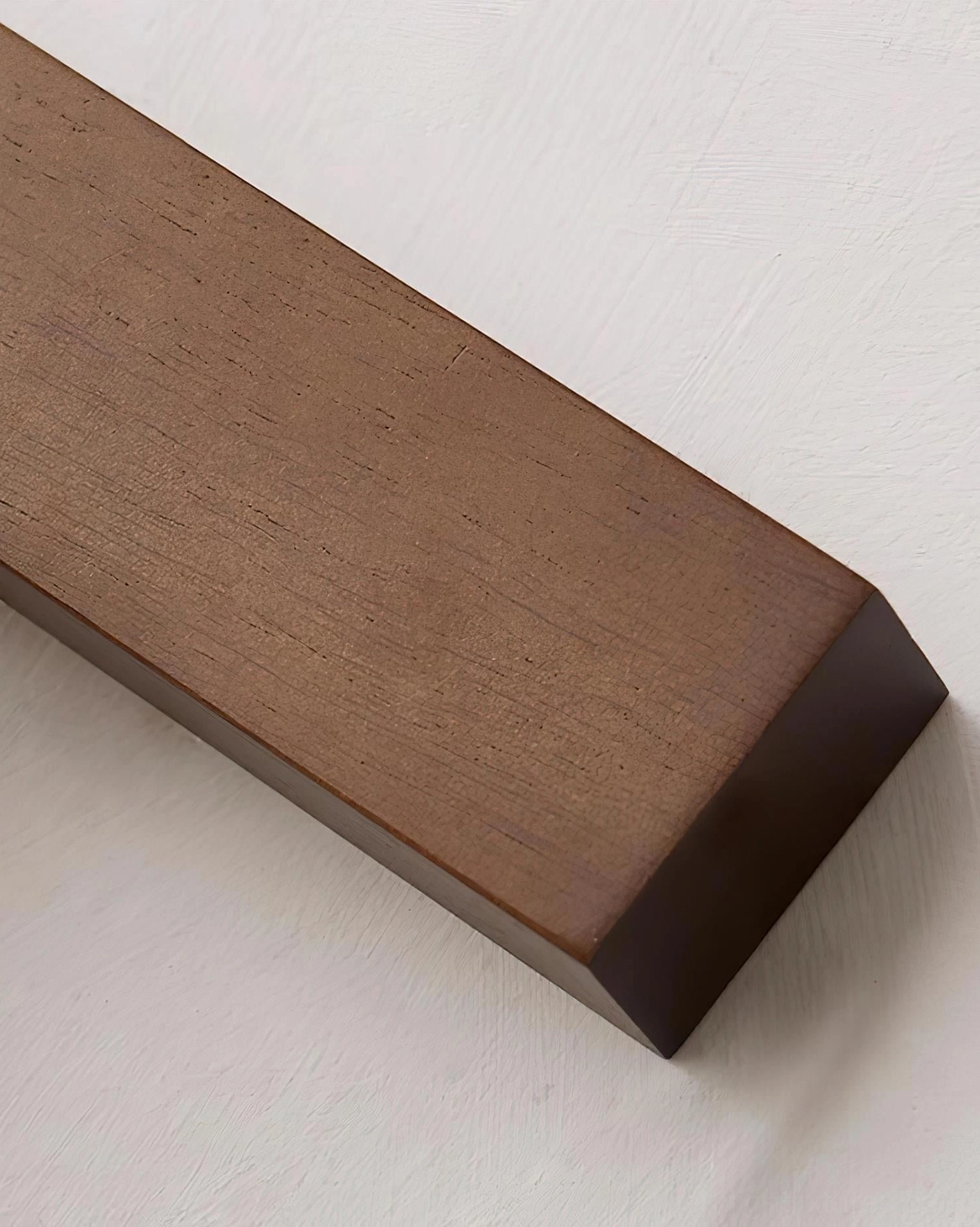 Eco-friendly wall lamp combining sustainable travertine stone and responsibly sourced wood
