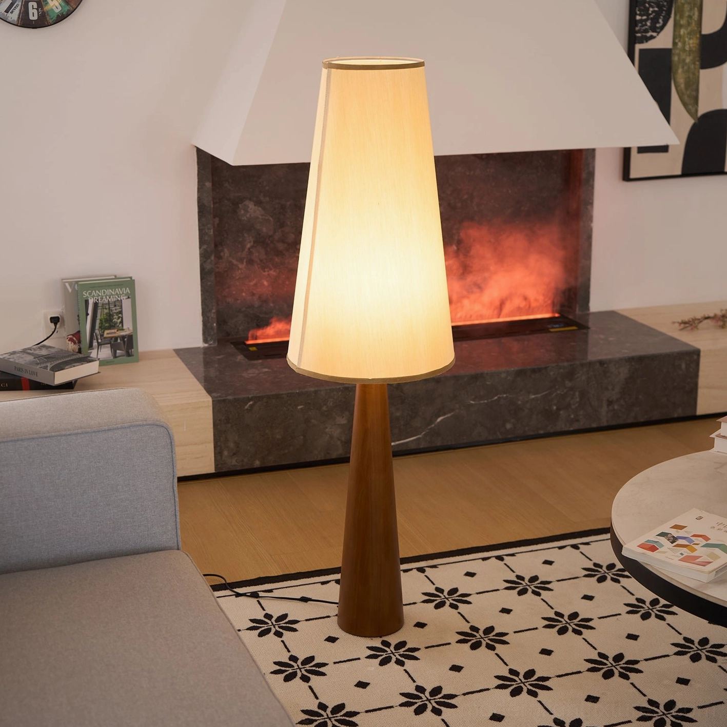 Svelte minimalist floor lamp 98.4 inch cord flexible room placement positioning
