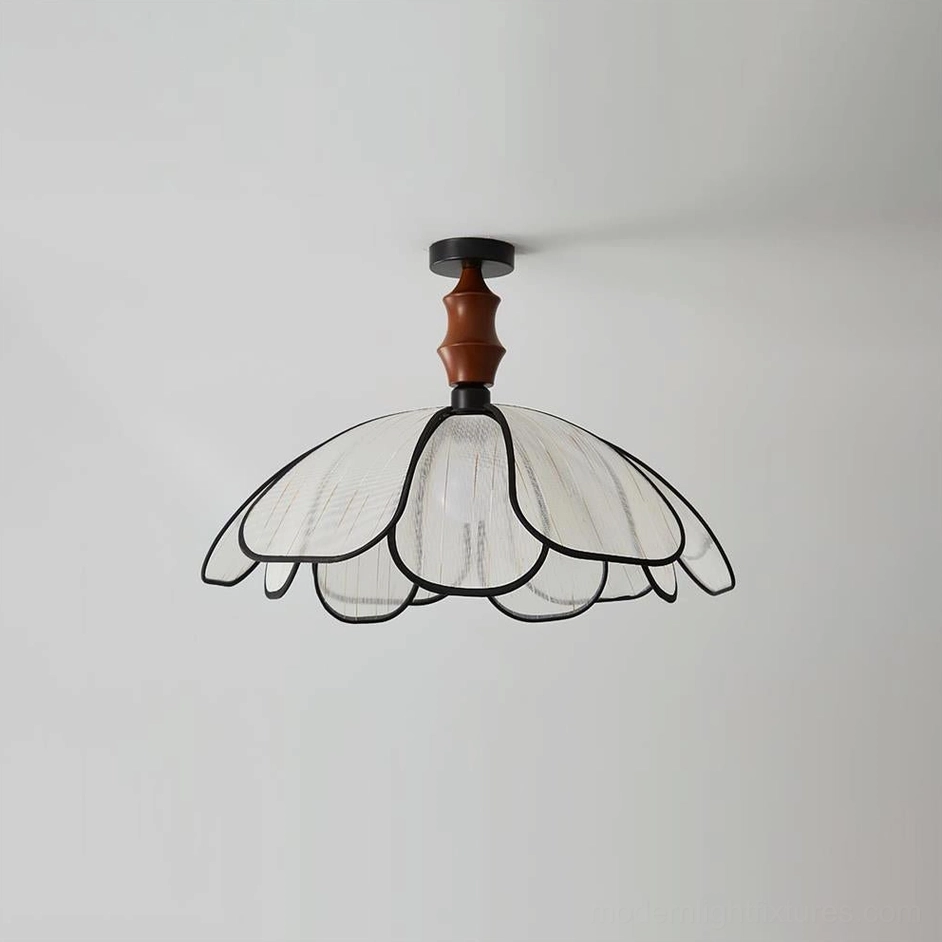 Swanpetal artistic petal ceiling fixture, sculptural modern lighting design statement piece