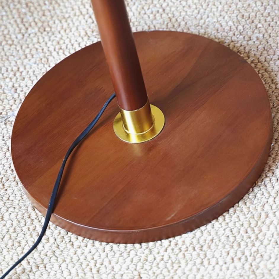Heritage swing arm floor lamp with foot switch control cord and international plug compatibility