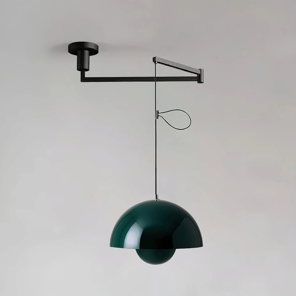 Swing arm pendant light color variants modern dome shade collection