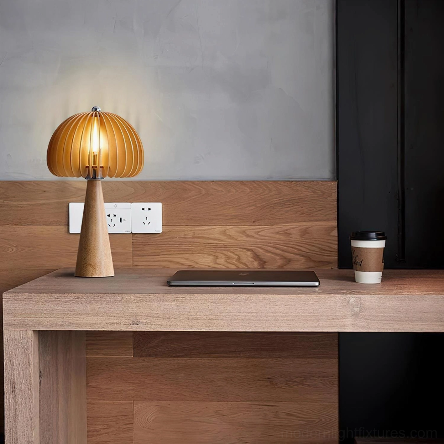 Sylora table lamp modern farmhouse style, rustic wood charm with contemporary minimalist design principles