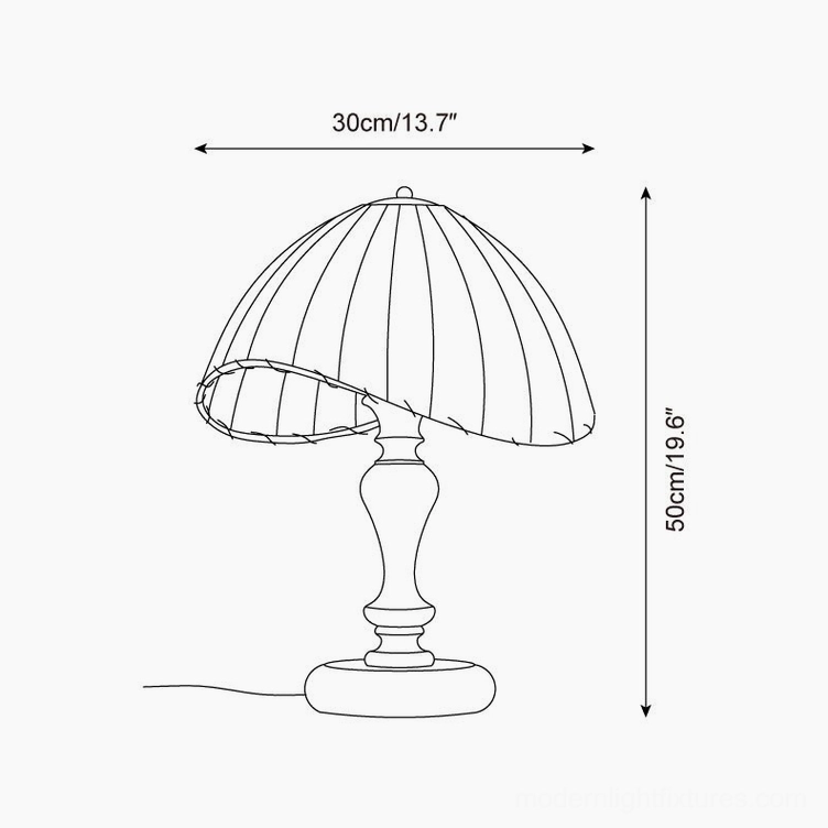 Table lamp technical dimension diagram showing 50cm height and 35cm width measurements