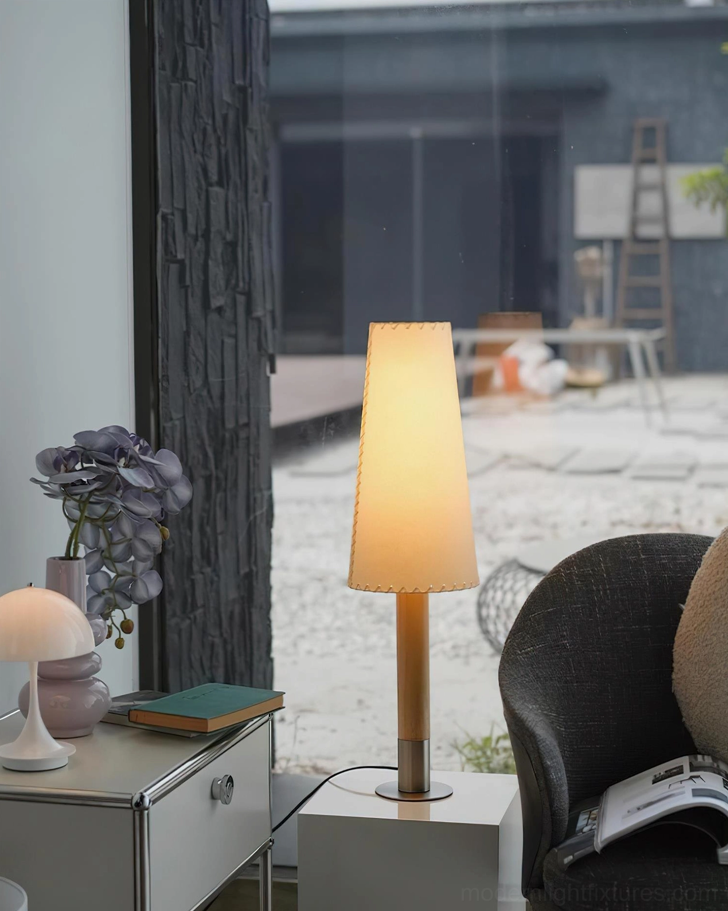 Modern table lamp with E26 E27 socket LED bulb compatible eco-friendly lighting