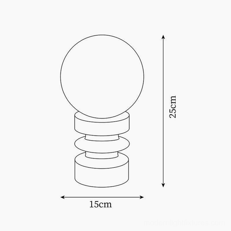 Technical line drawing and dimensions of accordion pleated wood table lamp
