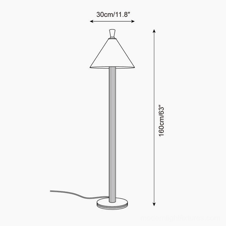 Takumi floor lamp technical specifications schematic drawing with dimensions W 30cm H 160cm