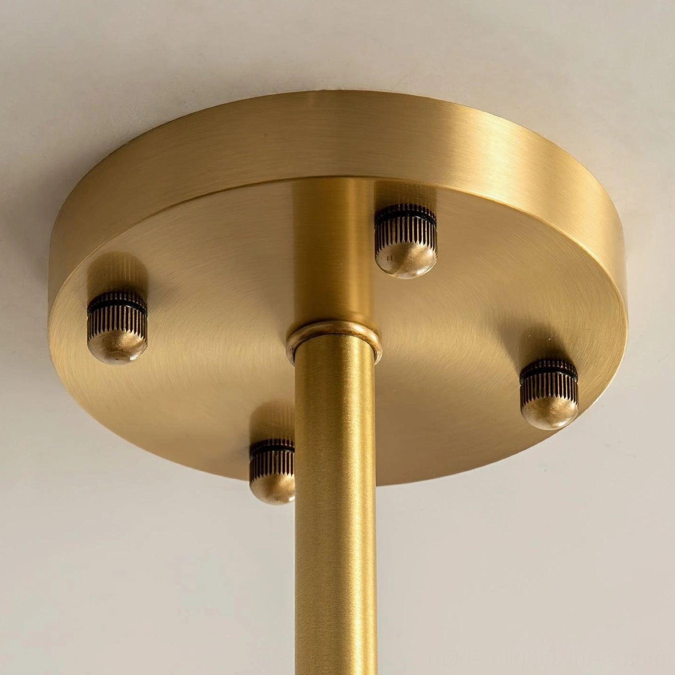 Talia modern chandelier 6-head version illuminated warm glow in elegant dining room setting