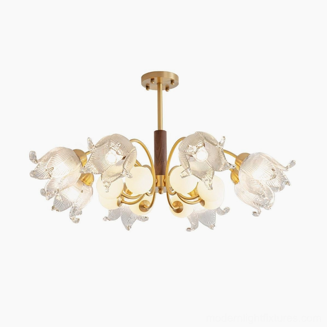 Talia modern chandelier in mid-century modern interior design setting with contemporary furnishings